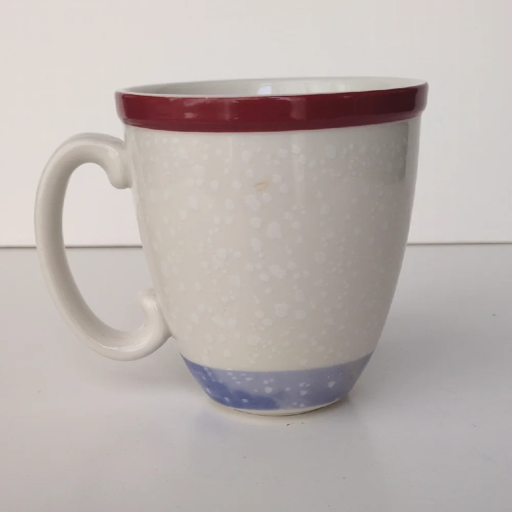 Williams Sonoma NORDIC ELF Building a Snowman Holiday Christmas Coffee / Tea Mug